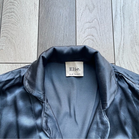 Elie Tahari Charcoal Satin Blazer - Picture 2 of 5